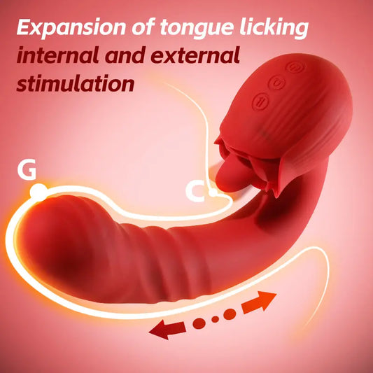 Rose Tongue Slapping Vibrator - 9 Modes G-Spot & Clitoral Stimulation Tool - image 2