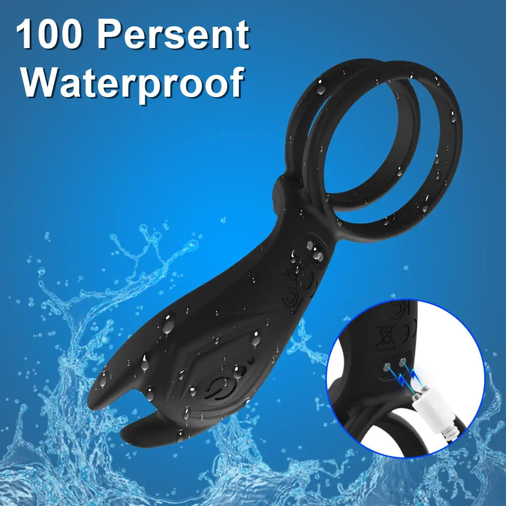 Remote Control Vibrating Cock Ring with Vibrator for Couples
