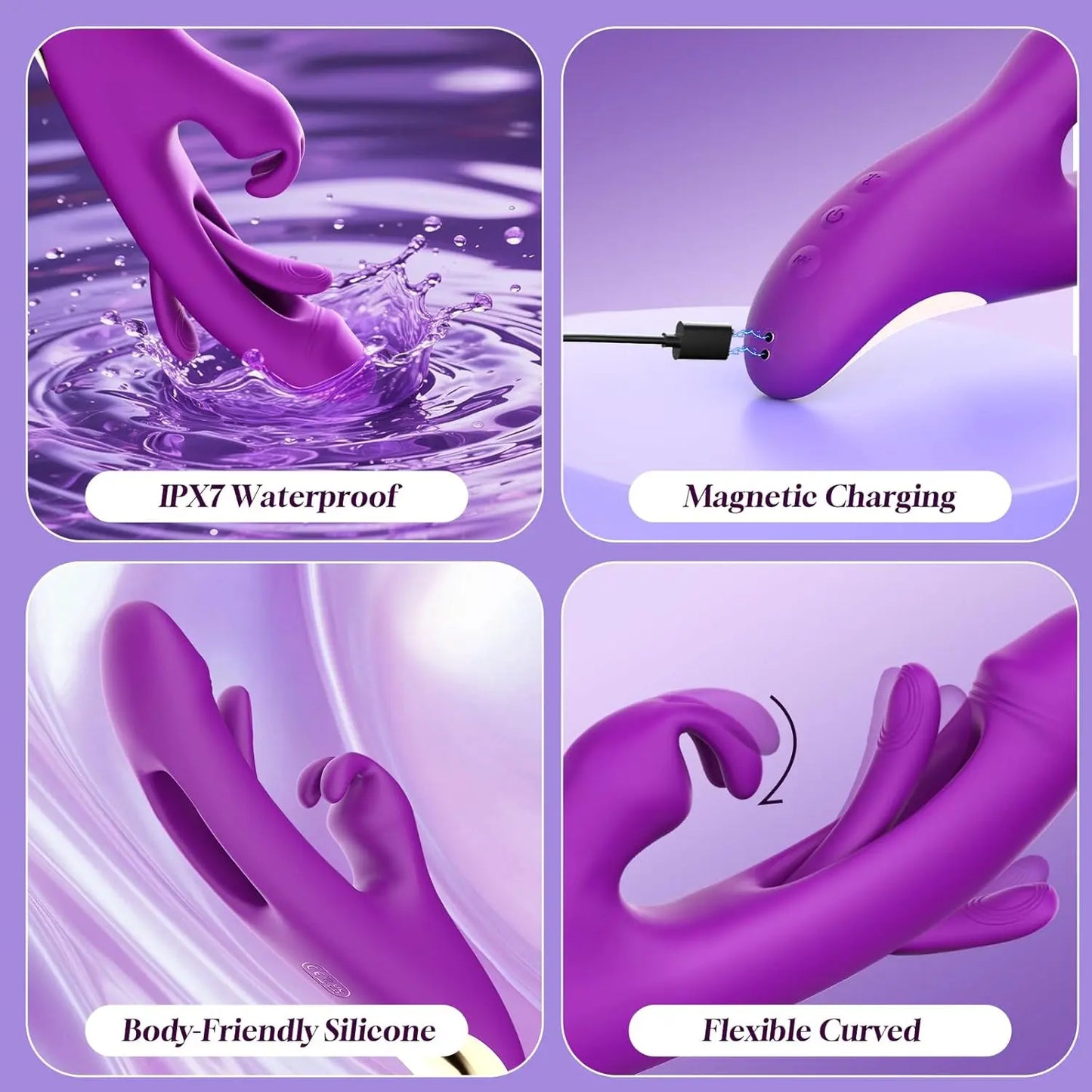 3-in-1 Flapping Rabbit Vibrator - 9 Tongue Licking & G-Spot Modes - image 6