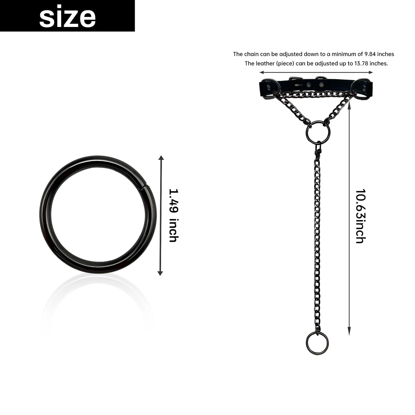 Women's heart-shaped O-ring chain choker necklace