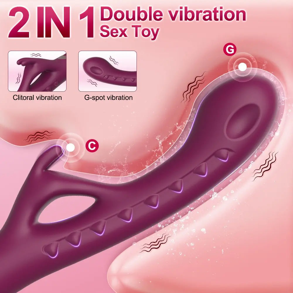 2-in-1 Rabbit Flapping Vibrator - 10 Modes G-Spot & Clitoral Stimulator - image 3