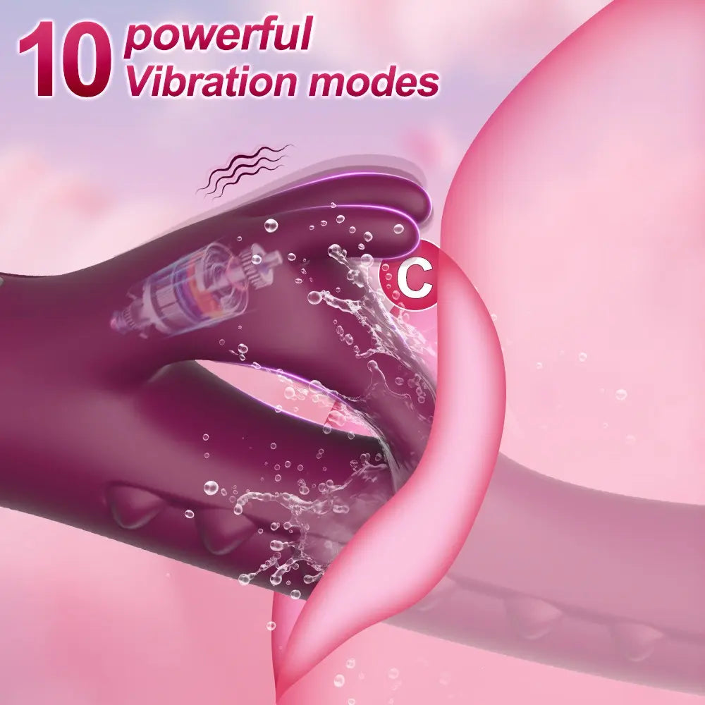 2-in-1 Rabbit Flapping Vibrator - 10 Modes G-Spot & Clitoral Stimulator - image 4