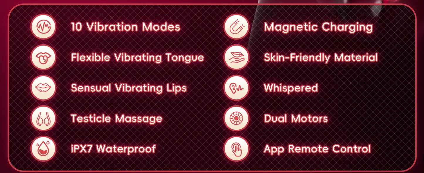 App Control Cock Ring with Tongue Vibrator | Couples Sex Toy