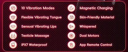 App Control Cock Ring with Tongue Vibrator | Couples Sex Toy