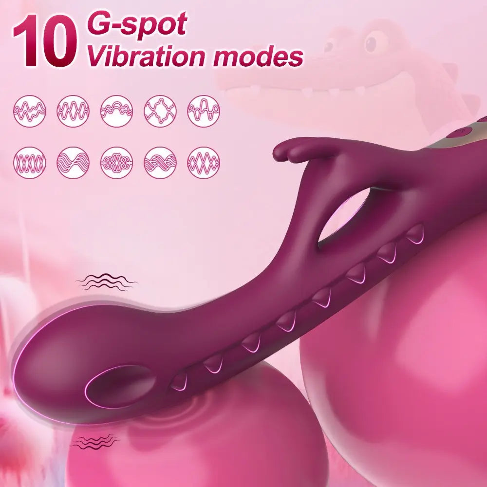 2-in-1 Rabbit Flapping Vibrator - 10 Modes G-Spot & Clitoral Stimulator - image 5