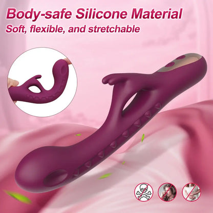 2-in-1 Rabbit Flapping Vibrator - 10 Modes G-Spot & Clitoral Stimulator - image 6