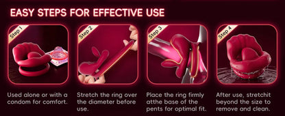 App Control Cock Ring with Tongue Vibrator | Couples Sex Toy