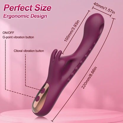 2-in-1 Rabbit Flapping Vibrator - 10 Modes G-Spot & Clitoral Stimulator - image 9