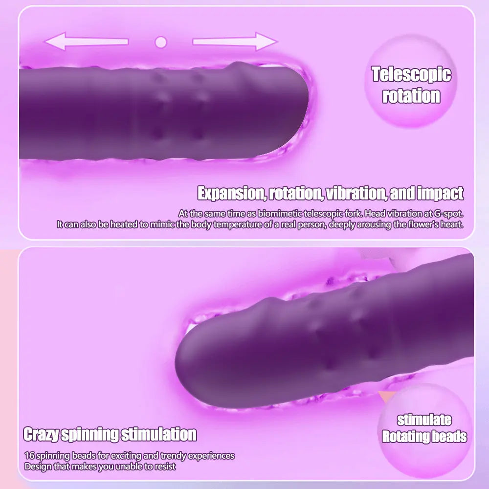 2-in-1 Realistic Thrusting Dildo Vibrator - 10 Modes & Suction Cup Sex Machine - image 7