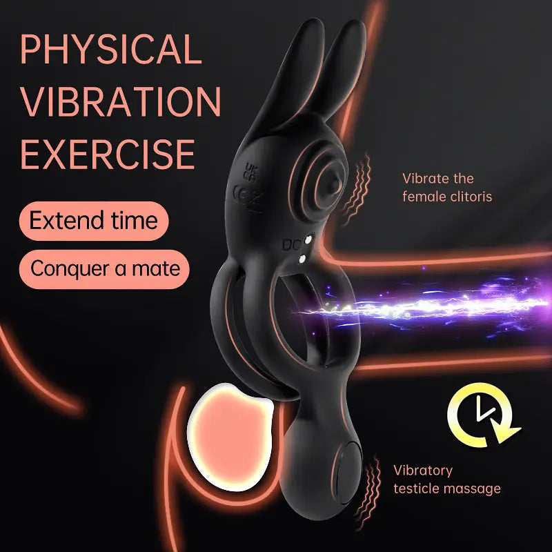 Vibrating Cock Ring with Rabbit Clitoral Stimulator