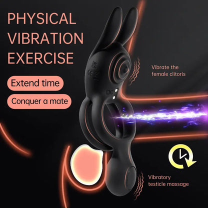Vibrating Cock Ring with Rabbit Clitoral Stimulator