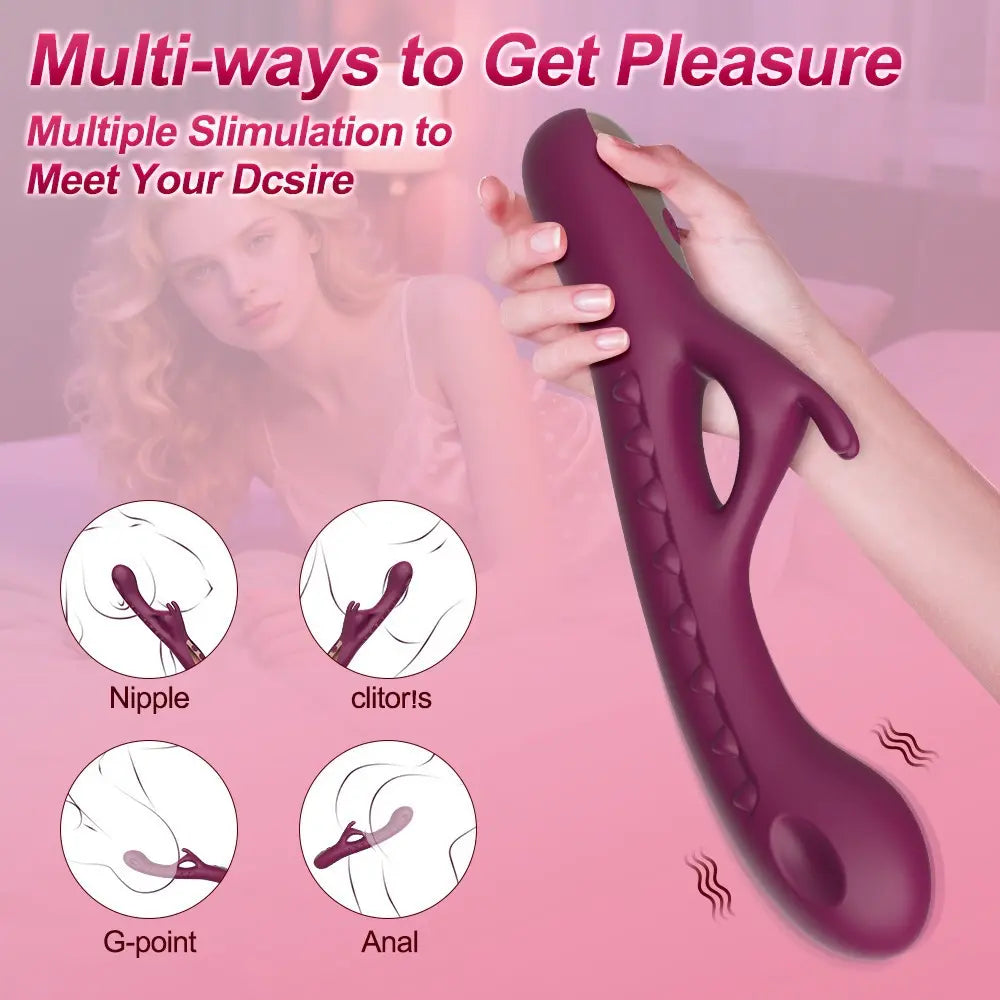 2-in-1 Rabbit Flapping Vibrator - 10 Modes G-Spot & Clitoral Stimulator - image 10