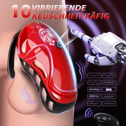 Vibrating Male Chastity Cage with Remote | 10 Modes & 5 Ring Sizes - image 3
