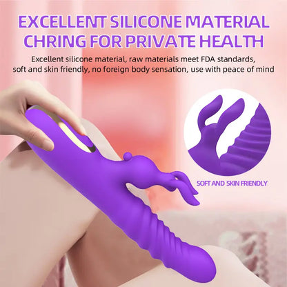 Thrusting Rabbit Vibrator with Clitoral Stimulator | G Spot Toy