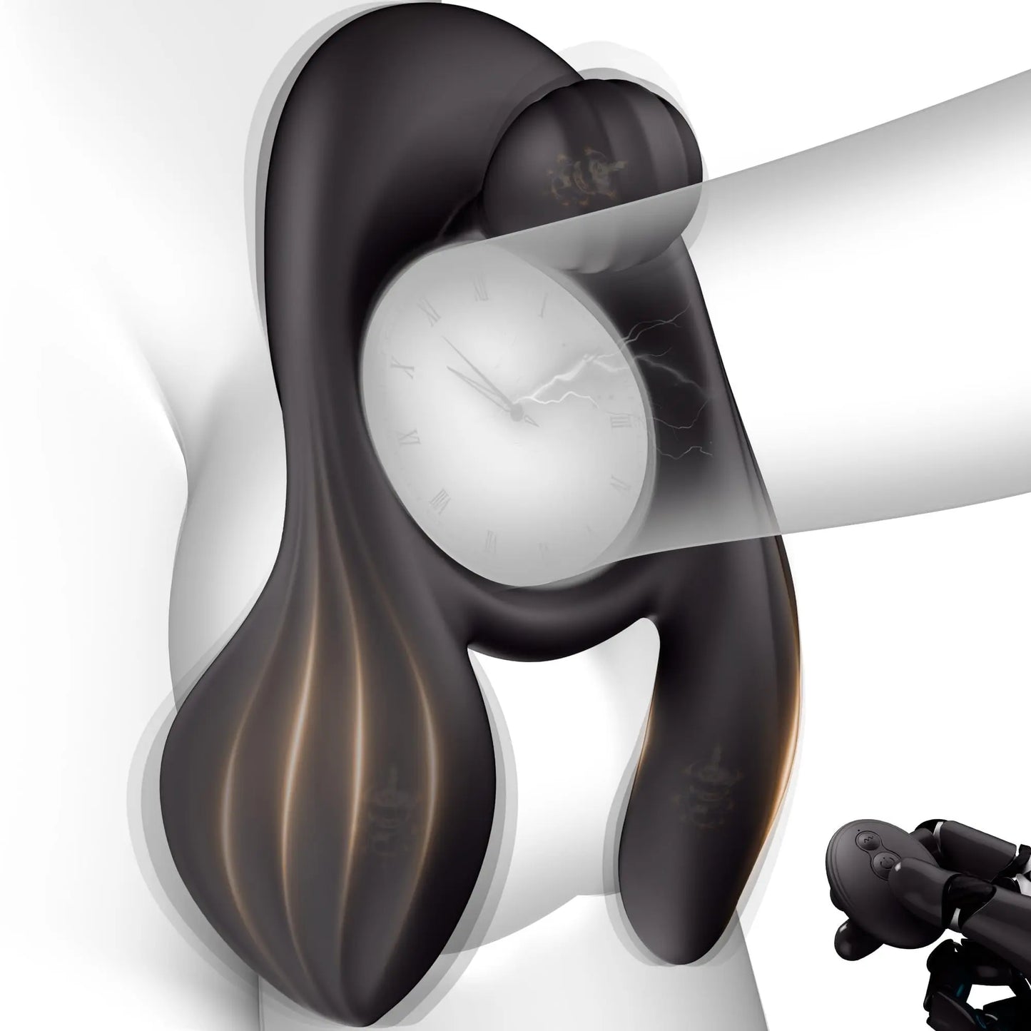 3-Motor Vibrating Cock Ring - Remote Testicle & Clit Stimulator for Couples