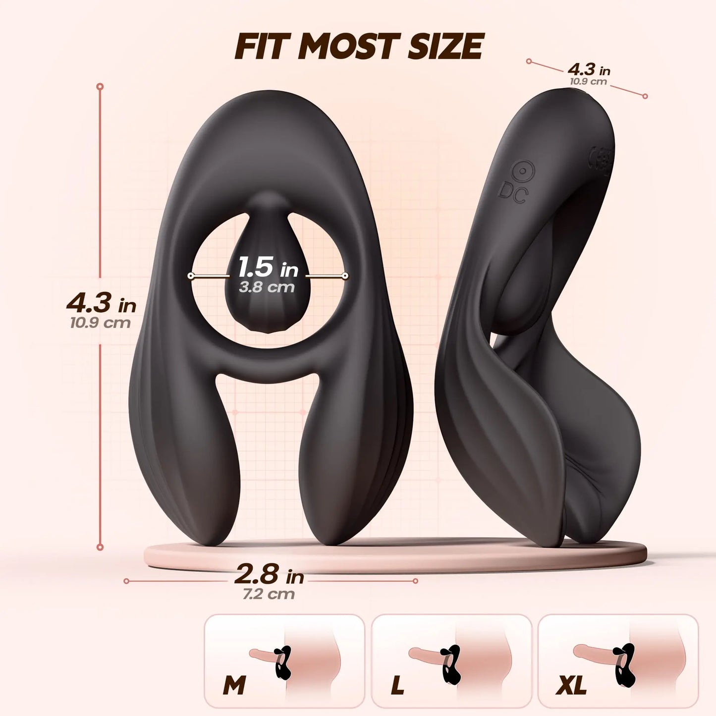 3-Motor Vibrating Cock Ring - Remote Testicle & Clit Stimulator for Couples - image 4