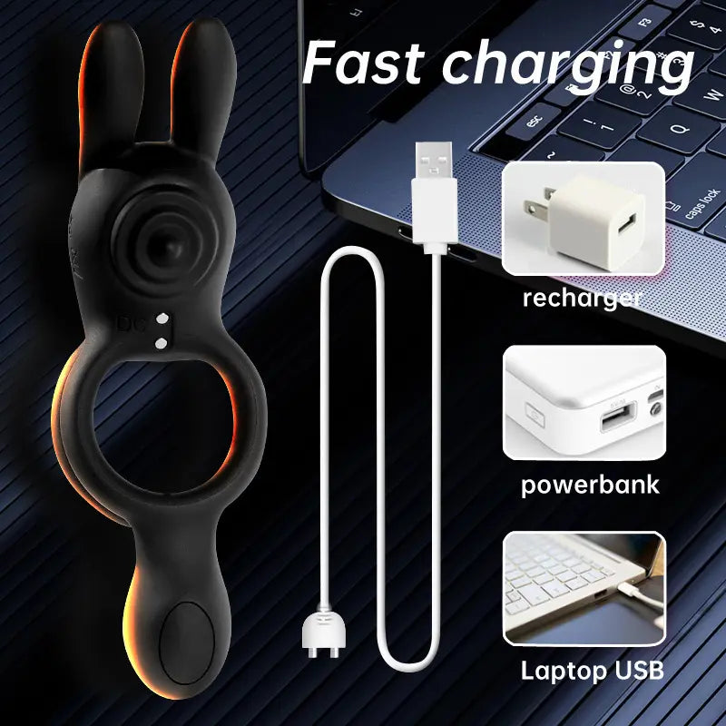 Vibrating Cock Ring with Rabbit Clitoral Stimulator