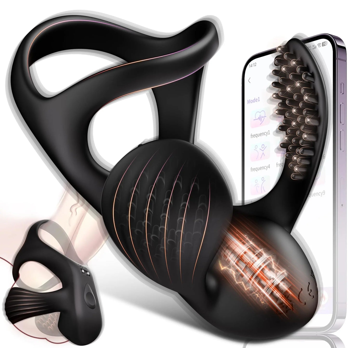 Vibrating Cock Ring Mens Sex Toys, Silicone Penis Ring Vibrator Sex Toys for Mens Testicles Stimulator