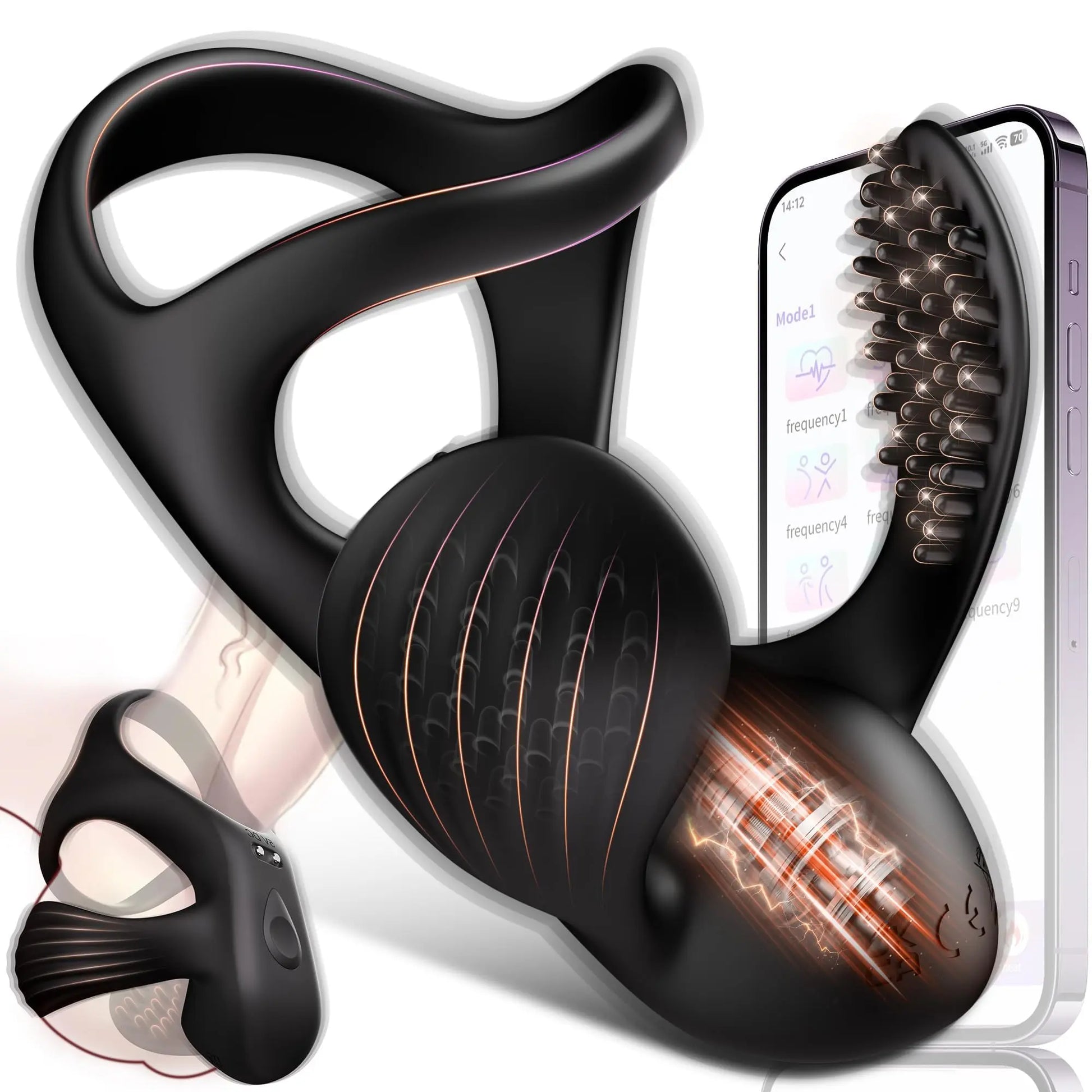 Vibrating Cock Ring Mens Sex Toys, Silicone Penis Ring Vibrator Sex Toys for Mens Testicles Stimulator