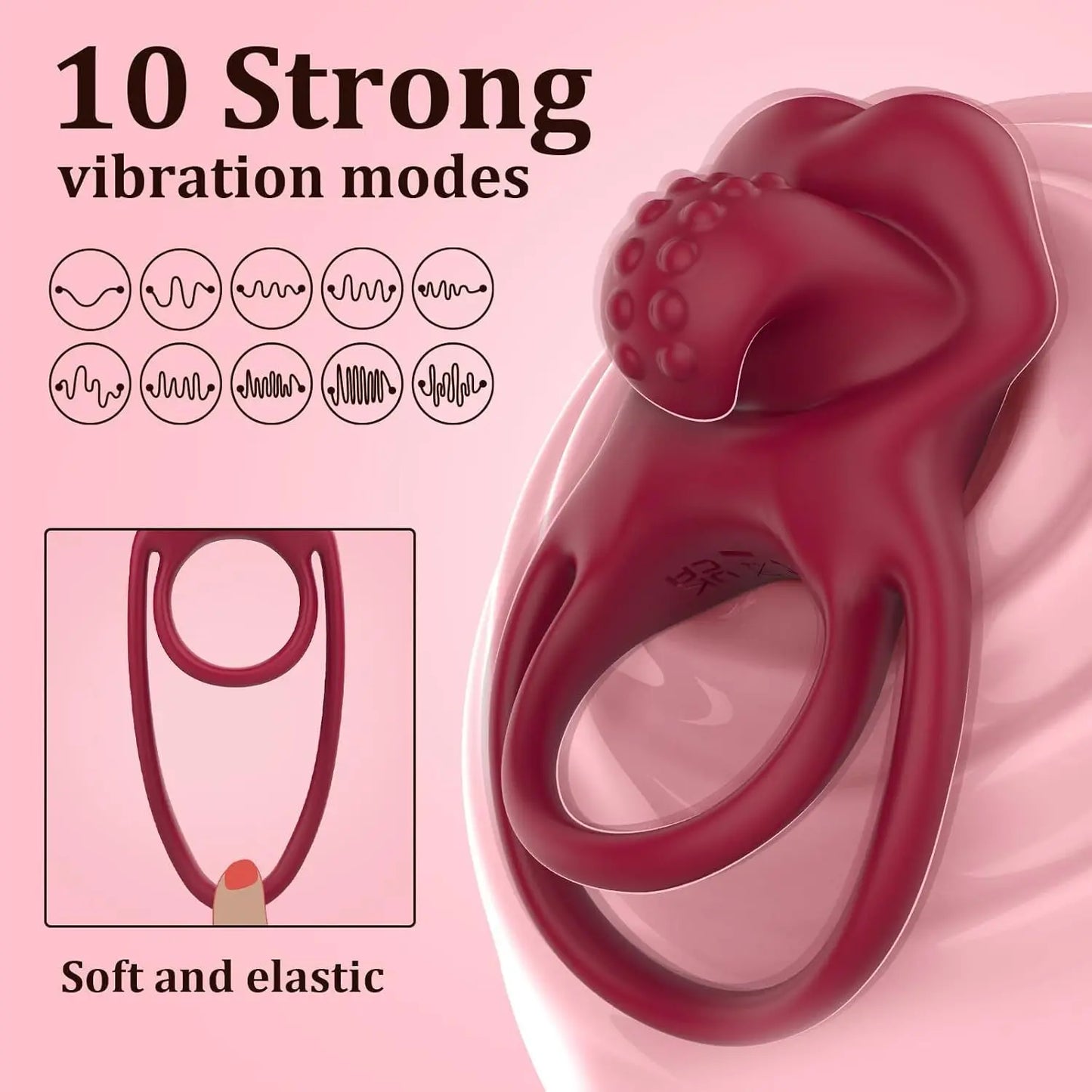 Vibrating Cock Ring with G-Spot Vibrator & Clitoral Licking - image 5