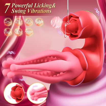 Octopus 5-Tentacle Vibrator - 3-in-1 Double-Tongue Sucking Toy