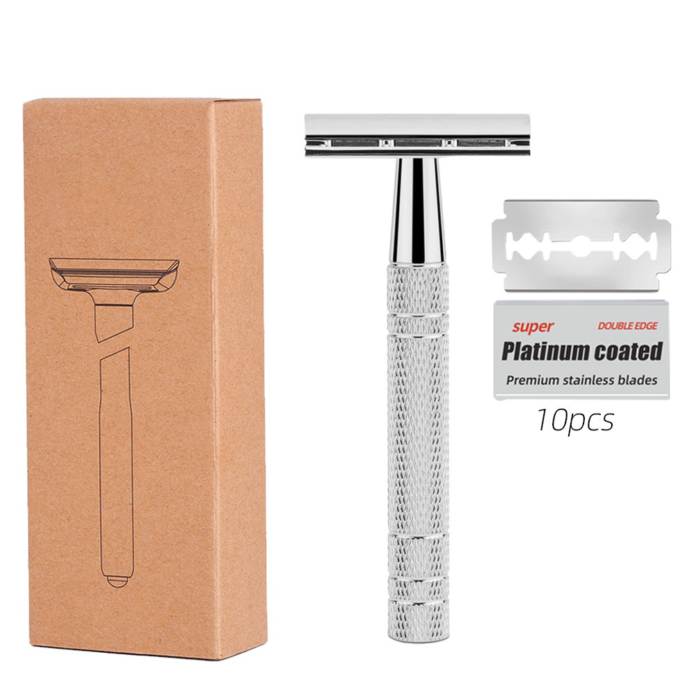 Plastic-Free Single-Blade Razor | Free 10 Premium Blades