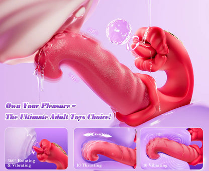 360° Rotating Tongue Personal Massager - 10 Thrusting & Vibration Modes Intimate Device for Women