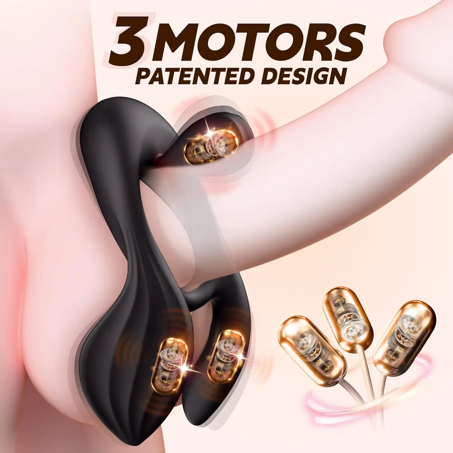 3-Motor Vibrating Cock Ring - Remote Testicle & Clit Stimulator for Couples - image 2