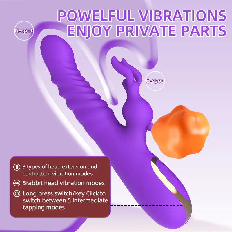 Thrusting Rabbit Vibrator with Clitoral Stimulator | G Spot Toy
