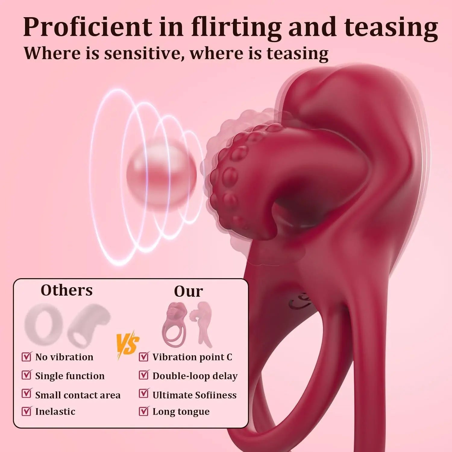 Vibrating Cock Ring with G-Spot Vibrator & Clitoral Licking - image 7