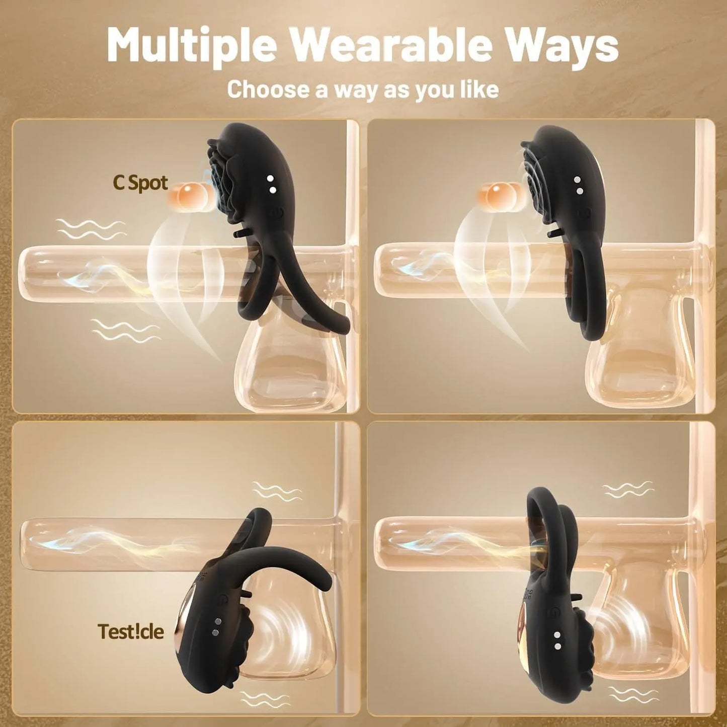 Vibrating Cock Ring with Rose Clitoral Stimulator - image 4