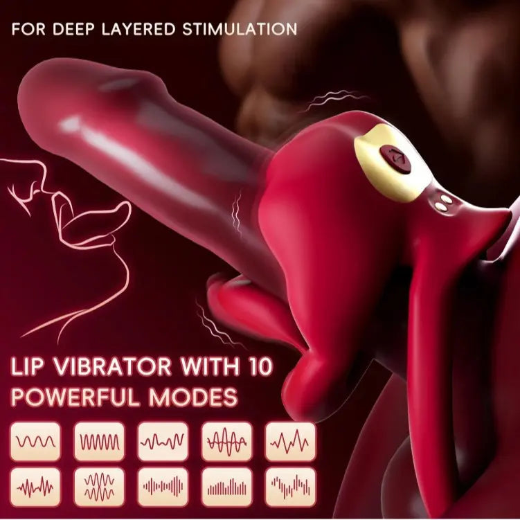App Control Cock Ring with Tongue Vibrator | Couples Sex Toy