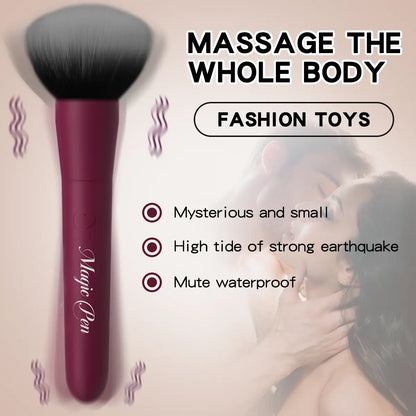 2-in-1 Makeup Brush Bullet Vibrator | Discreet 10-Mode Clitoral Stimulator - image 4