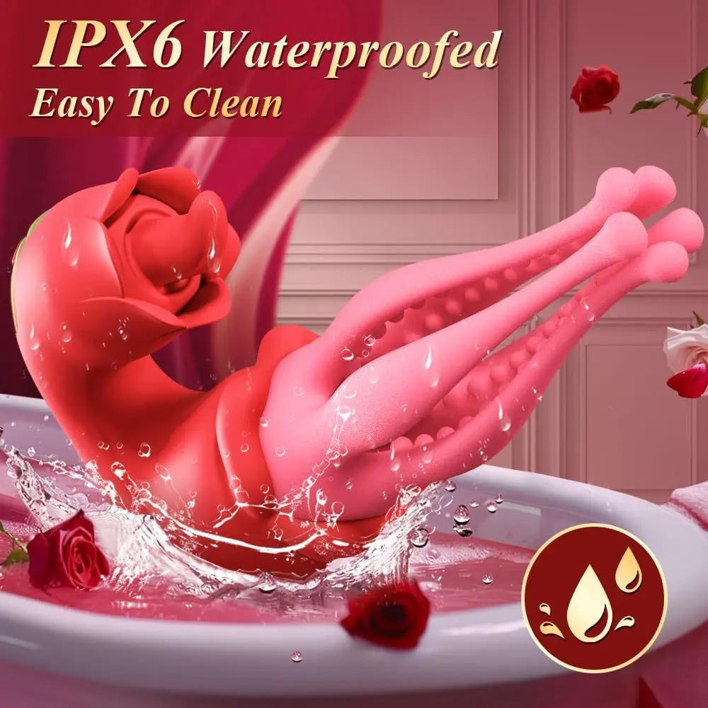 Octopus 5-Tentacle Vibrator - 3-in-1 Double-Tongue Sucking Toy