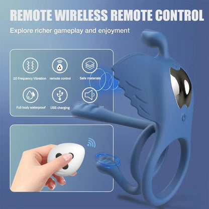 4-in-1 Vibrating Cock Ring & Penis Sleeve for Couples | Sex Toy