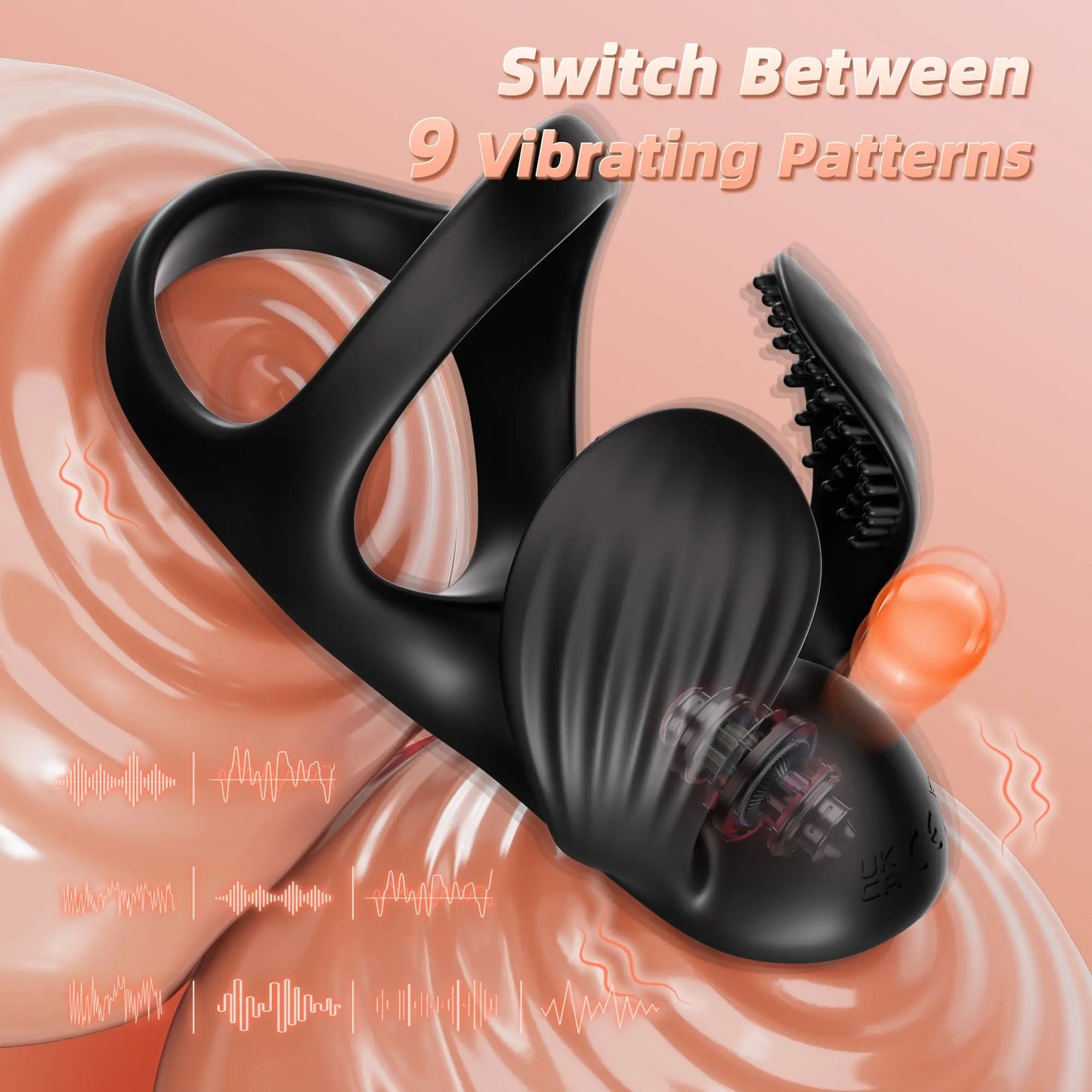 Vibrating Cock Ring Mens Sex Toys, Silicone Penis Ring Vibrator Sex Toys for Mens Testicles Stimulator - image 3