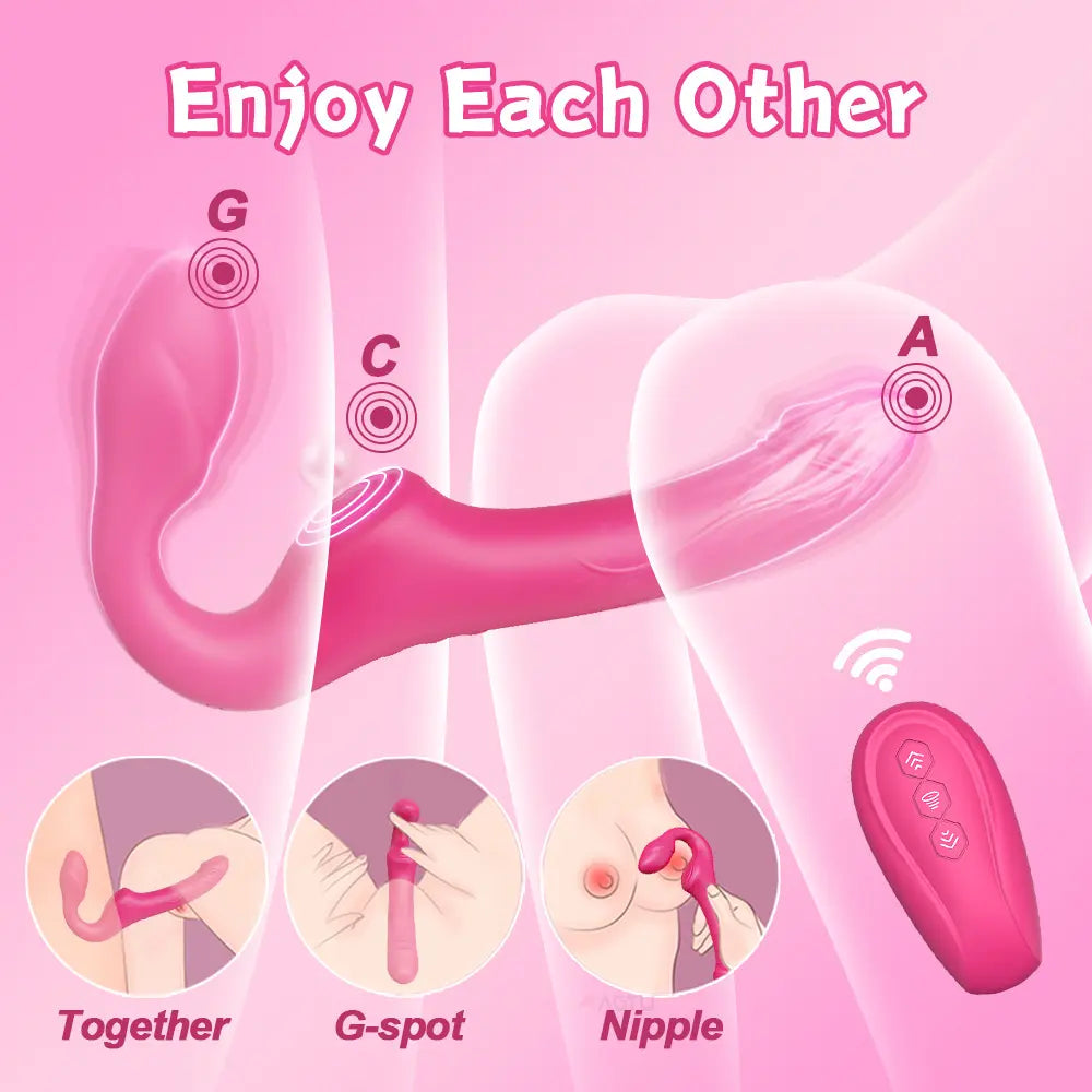 Strapless Strap-On Double Ended Vibrating Dildo