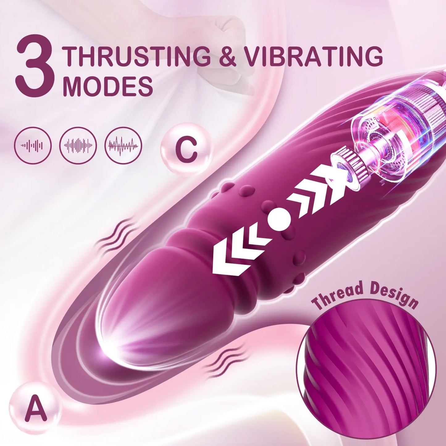 4-in-1 Rose Sex Toy Vibrator - Tongue Licking & Thrusting G-Spot Dildo - image 4