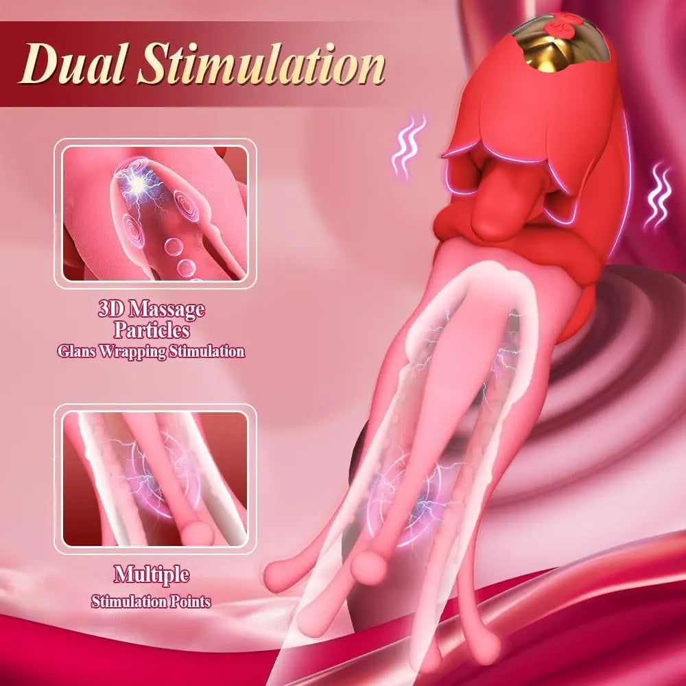 Octopus 5-Tentacle Vibrator - 3-in-1 Double-Tongue Sucking Toy