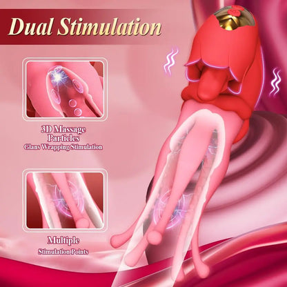 Octopus 5-Tentacle Vibrator - 3-in-1 Double-Tongue Sucking Toy