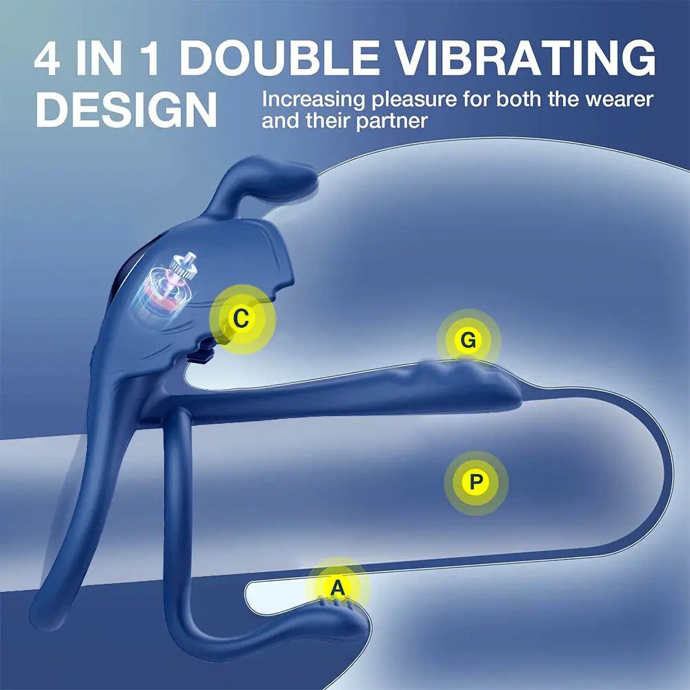4-in-1 Vibrating Cock Ring & Penis Sleeve for Couples | Sex Toy