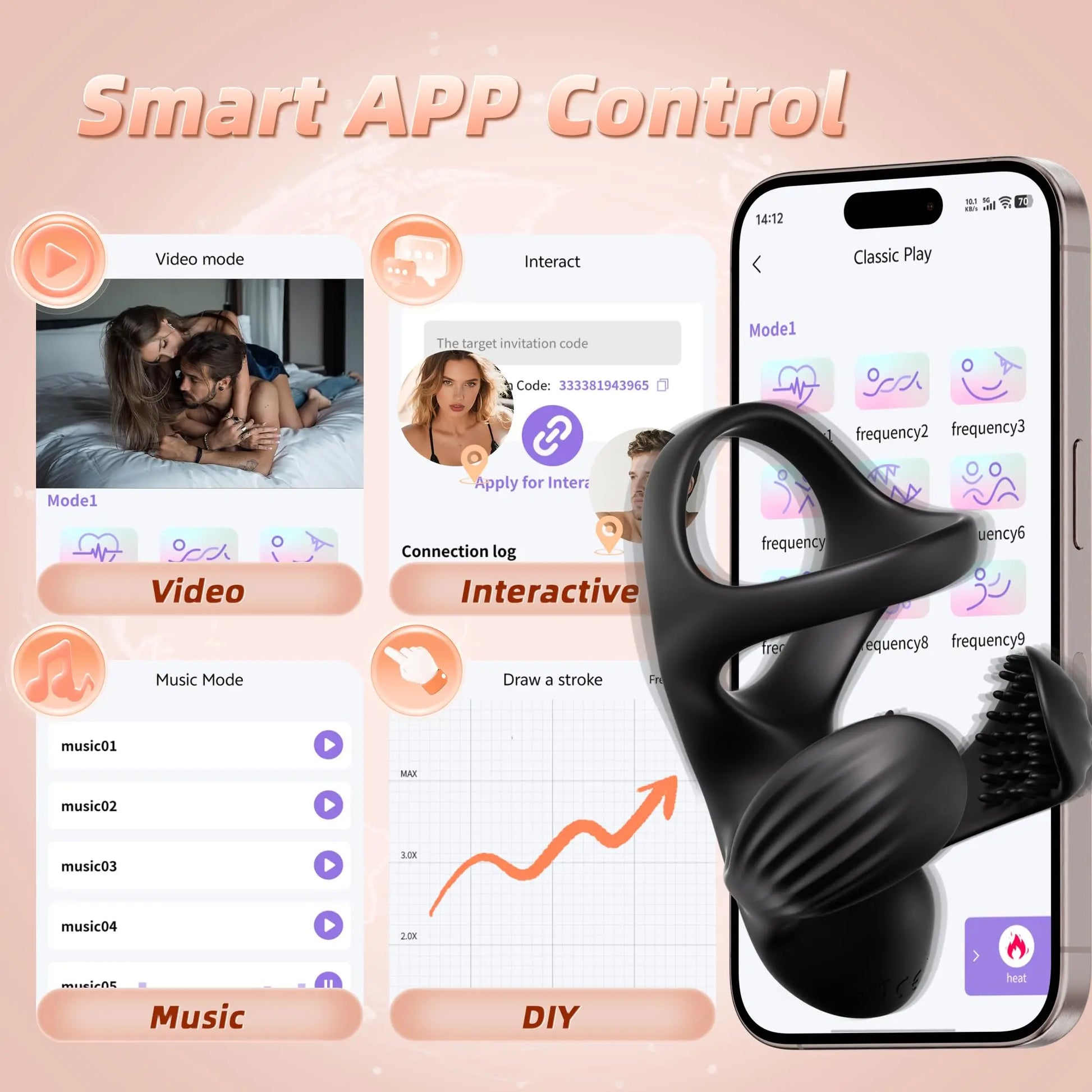 Vibrating Cock Ring Mens Sex Toys, Silicone Penis Ring Vibrator Sex Toys for Mens Testicles Stimulator - image 4