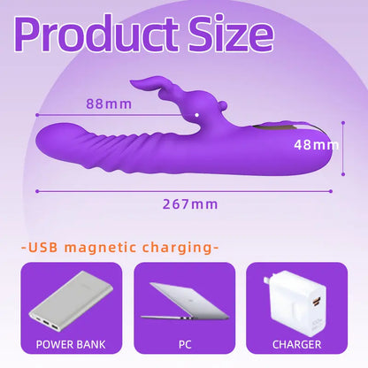 Thrusting Rabbit Vibrator with Clitoral Stimulator | G Spot Toy