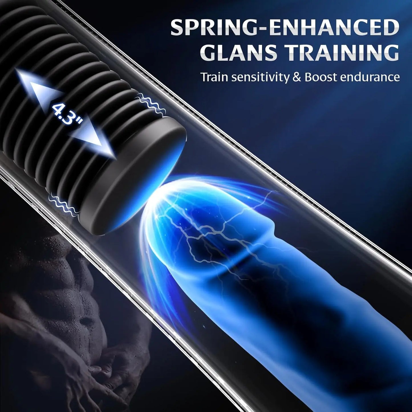 Male Masturbator Penis Pump - Transparent Visual Male Sex Toys , APP Control Vibrating Spring & Power Suction Masturbation G...