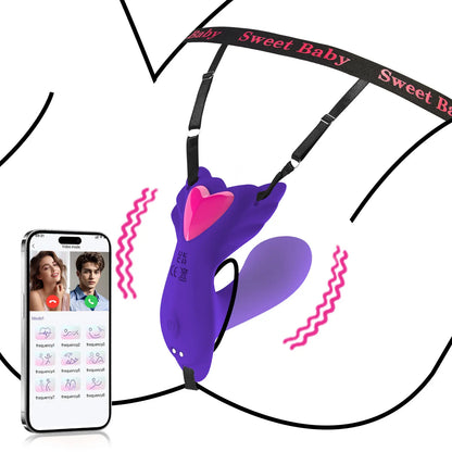 Purple Butterfly Wearable Vibrator for Women - G-Spot & Clit Stimulator
