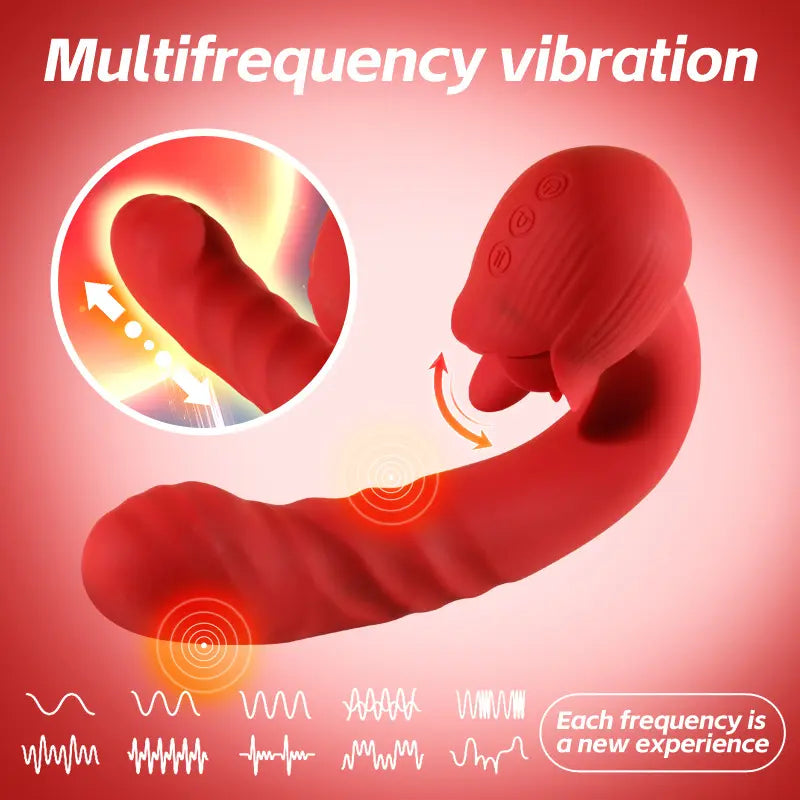 Rose Tongue Slapping Vibrator - 9 Modes G-Spot & Clitoral Stimulation Tool - image 5