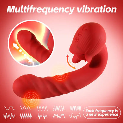 Rose Tongue Slapping Vibrator - 9 Modes G-Spot & Clitoral Stimulation Tool - image 5