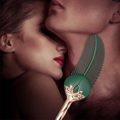 Vibrating Peacock Feather Tickler - 10 Modes Silicone Sex Teaser for Foreplay - image 7