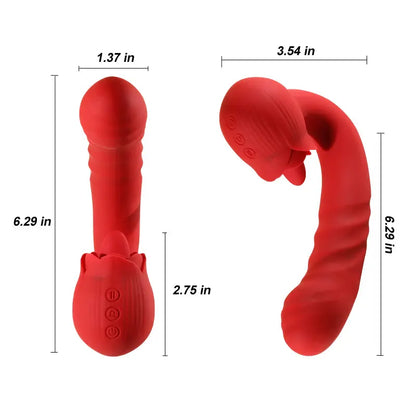 Rose Tongue Slapping Vibrator - 9 Modes G-Spot & Clitoral Stimulation Tool - image 7