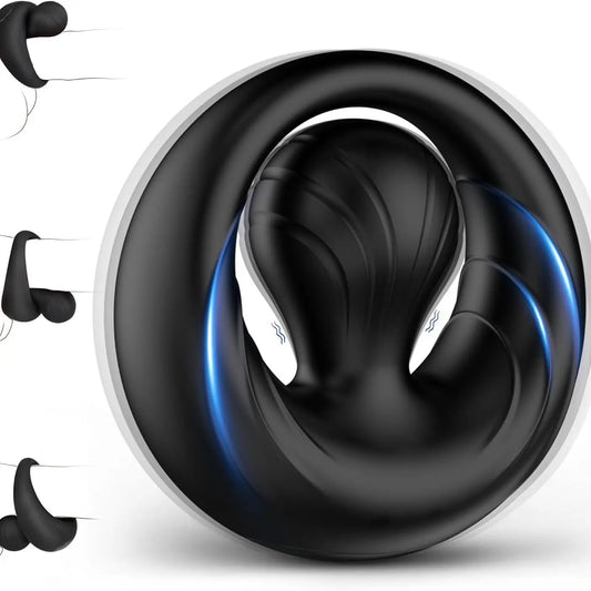 Vibrating Cock Ring with Support Ball - 10 Modes Male Toy